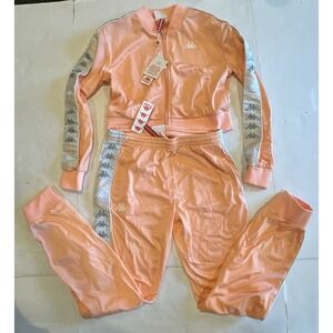 Kappa Banda Osbar Tracksuit Peach Jacket Small Slim Pants Small Womens New